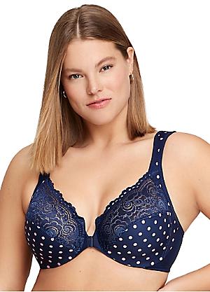 Spdoo Plus Size Underwire Contour Lace Bra for Women Blue,34C