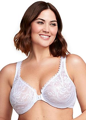 UK Ladies Plus Size Bra Firm support Non wired Non Padded Lace Full Cup Bra  C-GG