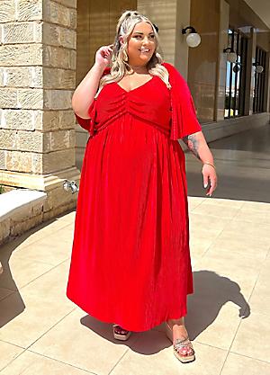 Ladies red dresses size 16 hotsell