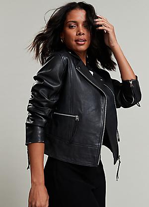 leather biker jacket size 22