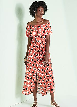 kaleidoscope cold shoulder dress