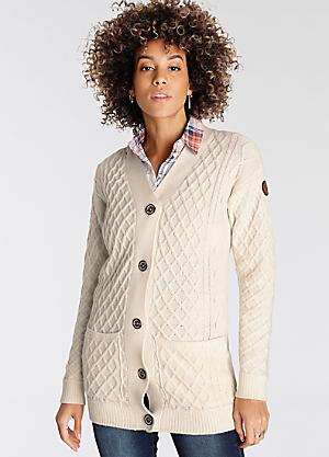 Freemans Cable Belted Oatmeal Cardigan