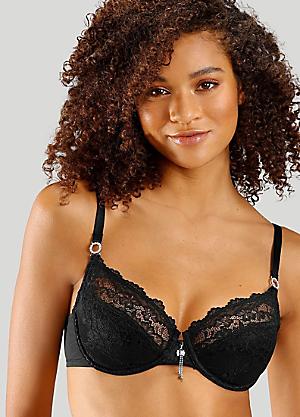 LASCANA Underwired Jacquard Lace Minimiser Bra