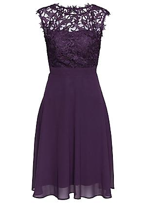 Dark Purple v-neck Sheath Dress