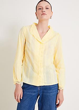 Pale yellow plus size tops online