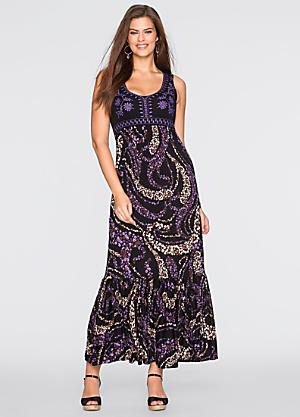 Purple Calf Length Dress