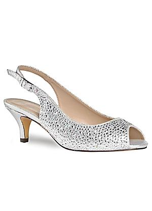 wide fit silver slingback shoes