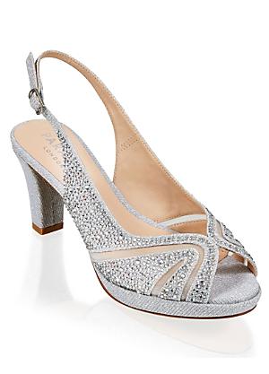 silver party shoes wide fit