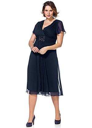 Bonprix @ Curvissa Size 16 Black Lace Trim DRESS Evening Party Flattering  £50