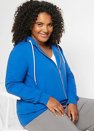 plus size long zip up hoodie