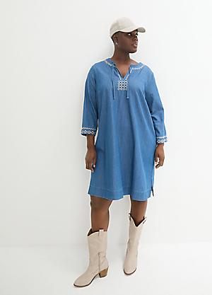 Plus size white denim dress hotsell