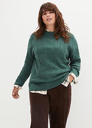 Shop for Green Jumpers Cardigans Fashion Curvissa Plus Size