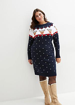 Christmas jumper dress plus size best sale