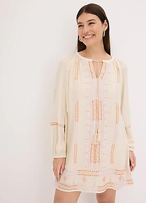 bonprix Embroidered Boho Tunic Dress | Curvissa