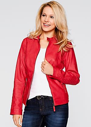 Plus size red jean clearance jacket