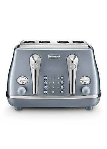 De’Longhi Icona Metallics 4 Slice Toaster - Glossy Blue | Curvissa