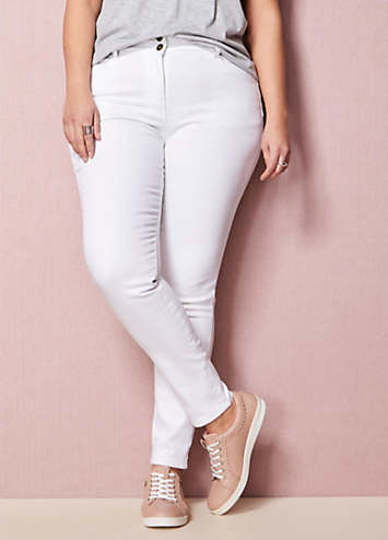 Plus size white skinny jeans hotsell