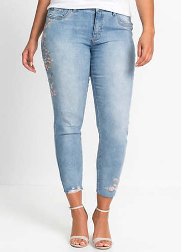 Floral Embroidered Jeans by bonprix 
