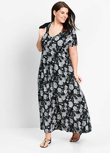 Floral Jersey Maxi Dress by bonprix | Curvissa