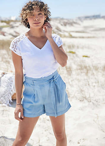 Freestyle Mae Soft Denim Belted Shorts