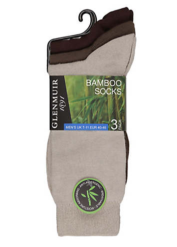 Glenmuir Chaussettes Classic Bamboo Plain X3 Homme (Noir