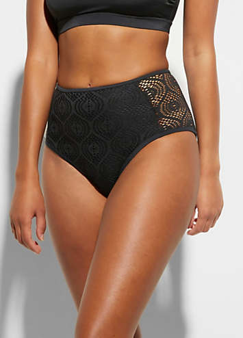 Black high waisted swimsuit bottoms best sale