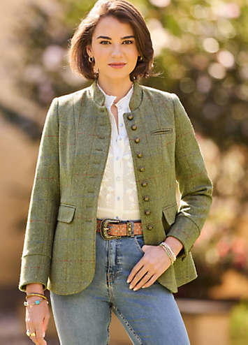 Joe Browns Country Check Mandarin Collar Jacket | Curvissa