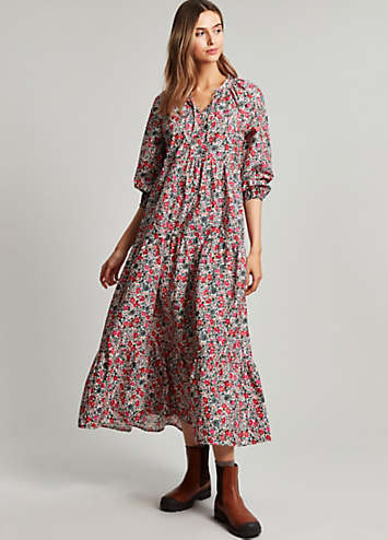 Joules Joules Melody Tiered Scallop Frill Neck Dress Curvissa