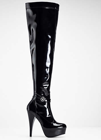 knee high patent boots