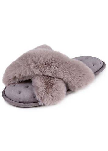 isotoner faux fur slippers