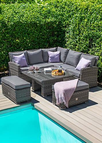 KICKBACK CORNERED,LES 150 PASSIONS…セット Maze Victoria Square Corner Bench Set with Rising Table | Curvissa