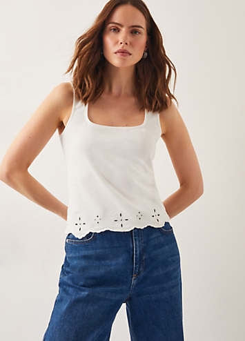 Monsoon Cara Cutwork Cami Top | Curvissa