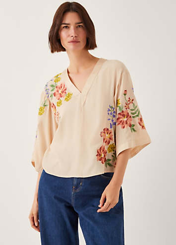 The Sylvia Floral Printed Mesh Top (Small to Large) main image 0
