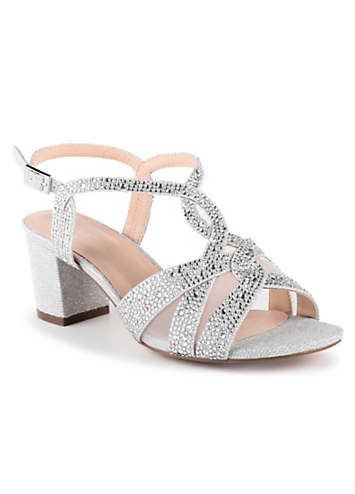 Silver wedge clearance sandals wide fit