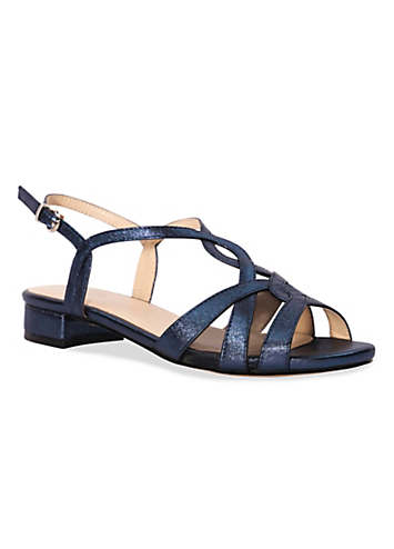 Navy low hotsell block heel sandals