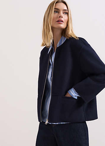 Phase Eight Georgie Double-Faced Wool Zip Jacket | Curvissa