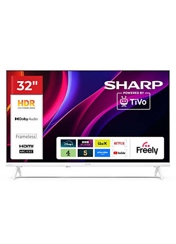 Sharp 32HE2245KW 32 Inch HD TiVo Smart LED TV - White | Curvissa