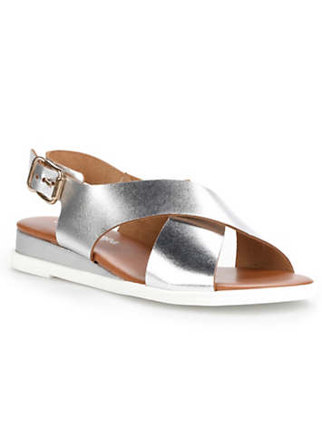 Silver Slingback Sandals by Kaleidoscope | Curvissa