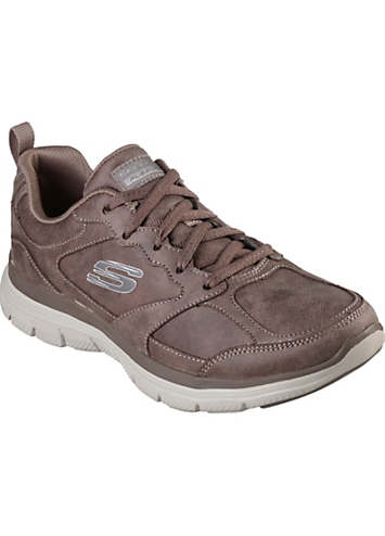 Skechers Dark Micro leather Lace-Up Trainers | Curvissa