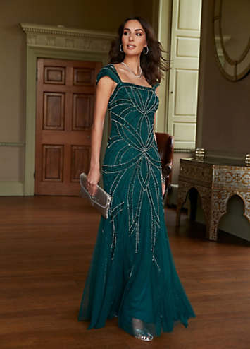 Green Beaded Maxi Dress Green Dress Keeva Maxi Bridesmaid Dress Beads Keeva  Maxi Green