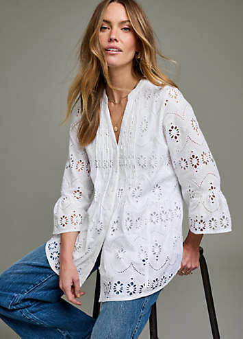 Zara PINTUCK AND LACE BLOUSE | Square One