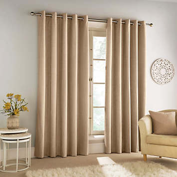 Tyrone Savoy Chenille Pair of Blackout Thermal Eyelet Curtains | Curvissa