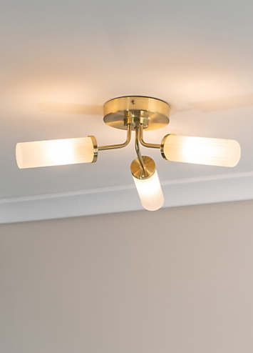 ValueLights Canya IP44 Rated 3 Way Brushed Gold Bathroom Wall