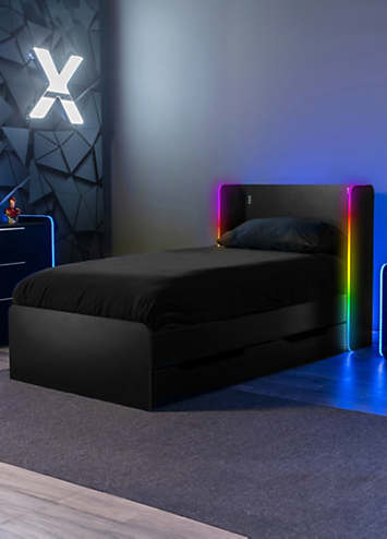 Bed Led Rocker X Rocker Electra RGB Single Gaming Bed with Storage and APP controlled ...
