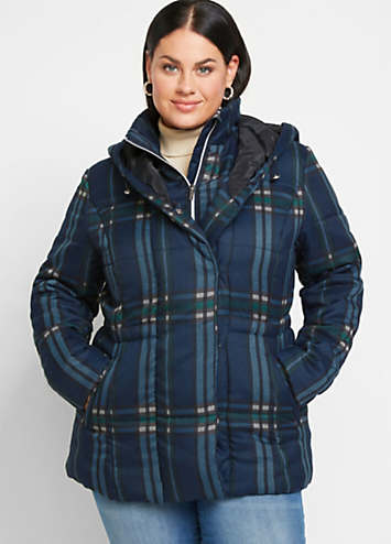 bonprix Check Hooded Padded Jacket