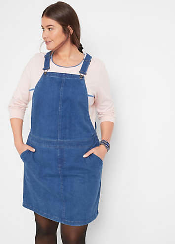 Denim Pinafore Dress by bonprix