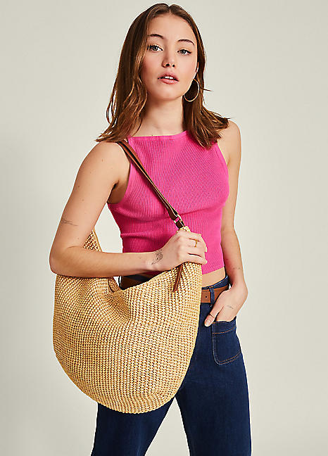 Accessorize Raffia Scoop Shoulder Bag Curvissa