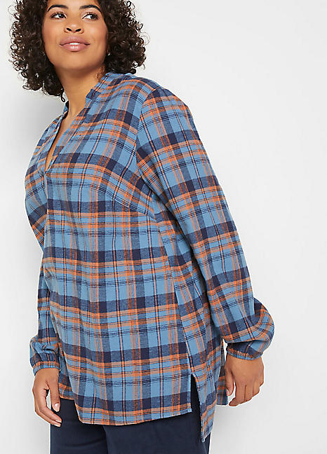 bonprix Check Flannel Longline Blouse