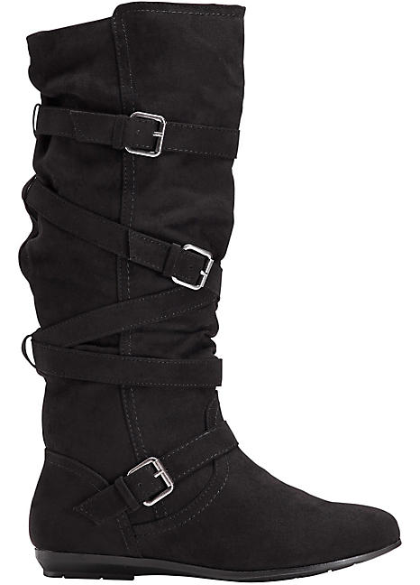 buckle strap boots