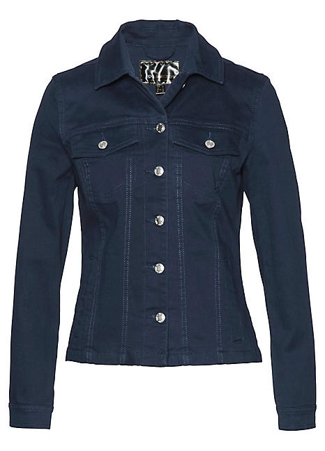 Buttoned Stretch Cotton Jacket by Bonprix | Curvissa